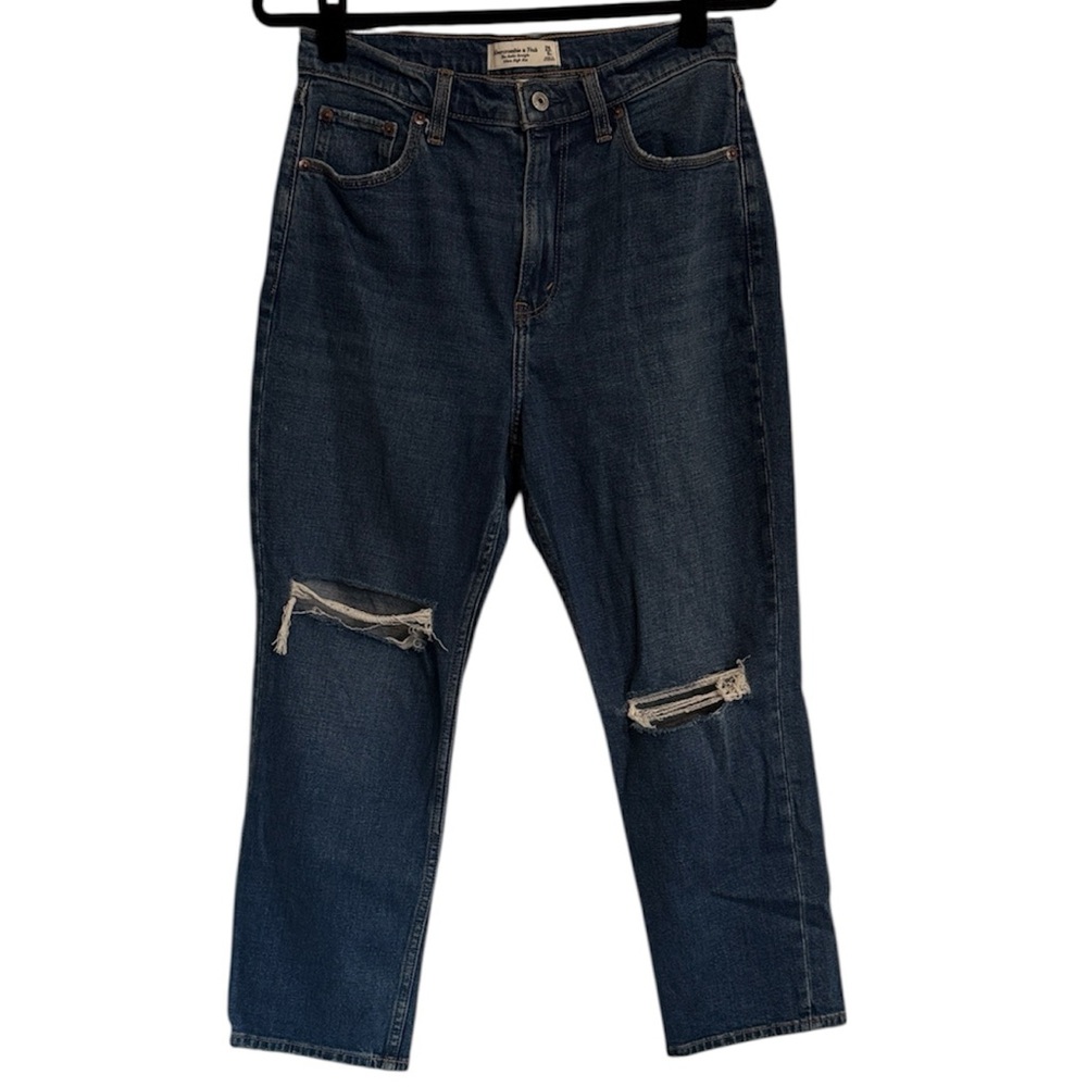 Abercrombie and Fitch The Ankle Straight Ultra High Rise Curve Love Jeans